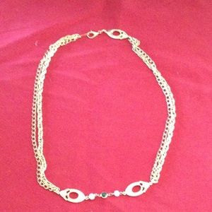 Double Strand Goldtone Necklace